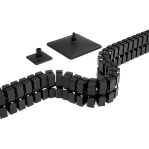 Actiforce Kabelführung CM007-11, zum Anschrauben, schwarz, Kabelspirale für Schreibtische, 5,5 x 130 cm