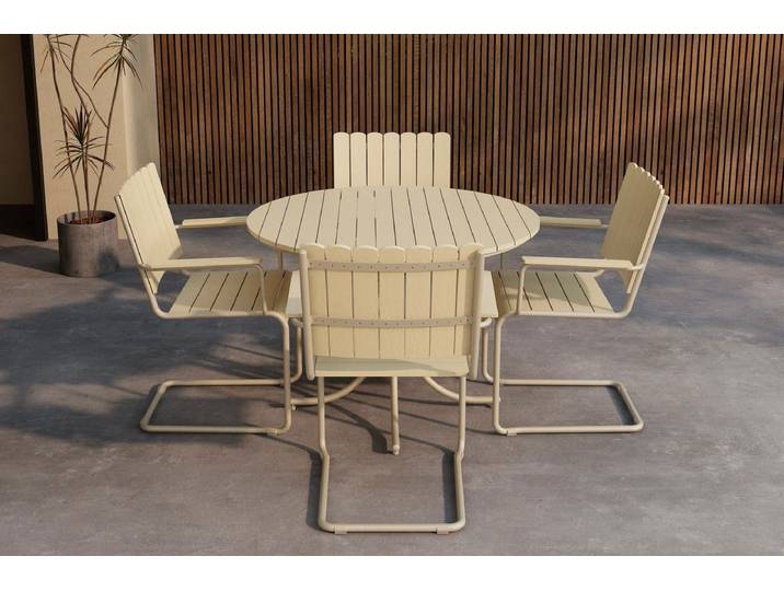 Garten Essgruppe Nativa – 5-teiliges Gartenmöbel-Set in Beige - Beige - Luxusbetten24