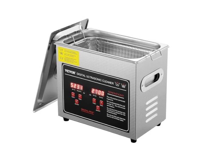 VEVOR Ultrasone reiniger, roestvrij staal, 150 W, 3 l, ultrasoon reinigingsapparaat met digitaal display, 0-30 minuten, ultrasone reiniging voor sieraden, brillen, horloges enz.