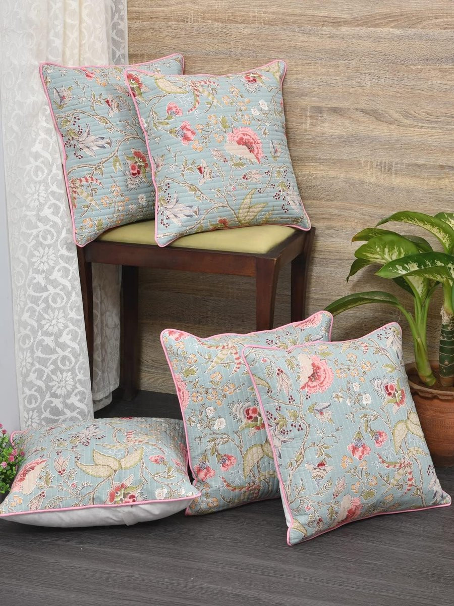 Set van gestreepte decoratieve kussenslopen, 30 x 30 cm