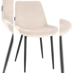 Proregal CHEFGASTRO Esszimmerstuhl NAIROBI Samt HxBxT 80x51x60cm Samt Creme Küchenstuhl