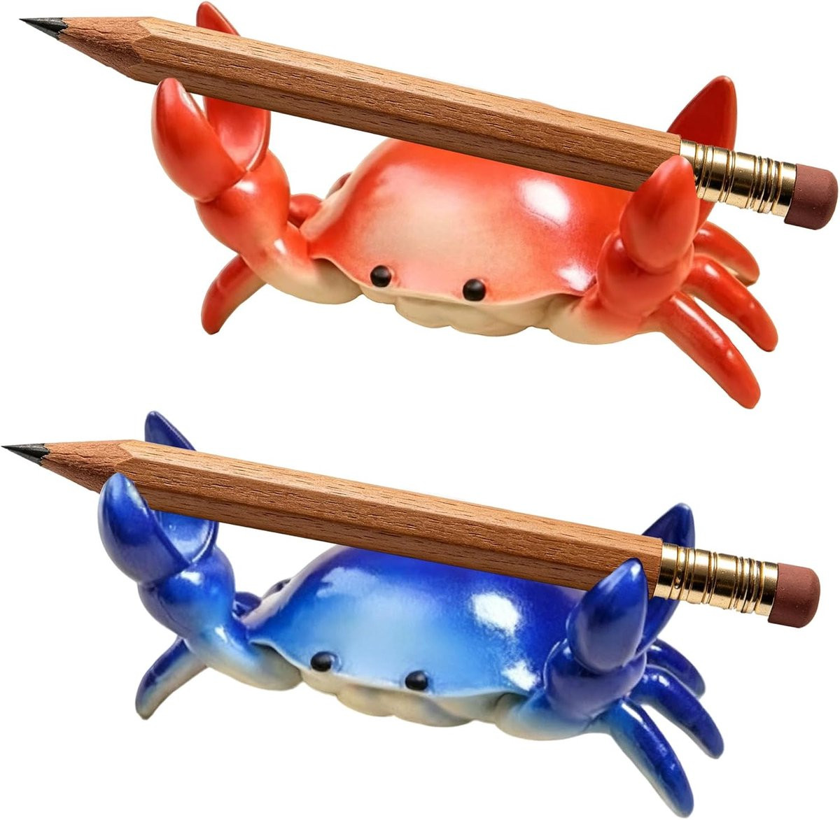 Creatieve Krab Pennenhouder Gewichtheffen - Rood Blauw - Bureau Accessoire