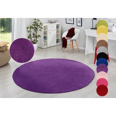 Teppich HANSE HOME "Fancy" Gr. 10, lila, H:7mm Ø:200cm, Kunstfaser, Teppiche, Teppich, Kurzflor, Weich, Einfarbig, Wohnzimmer, Schlafzimmer, Esszimmer