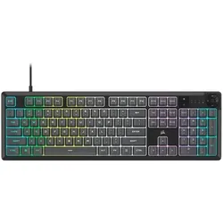 Corsair K55 Core - Gaming -Tastatur - Beleuchtete RGB -LED - Rubberdome - Hellgrau - US QWERTY (CH - (Eng. Int., Kabelgebunden), Tastatur, Grau