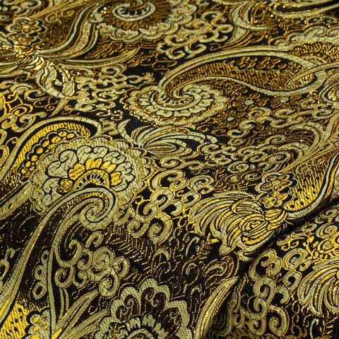 Jacquard "Blumen/Paisley", schwarz/gold