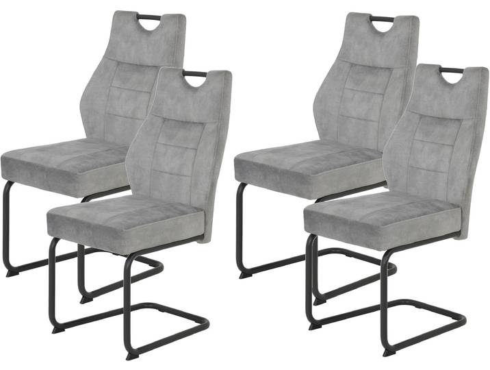 HELA Linda S Schwingstuhl (Set) 4 Stk.mit Taschenfederkern Sitz, mit 140KG belastbar, Freischwinger