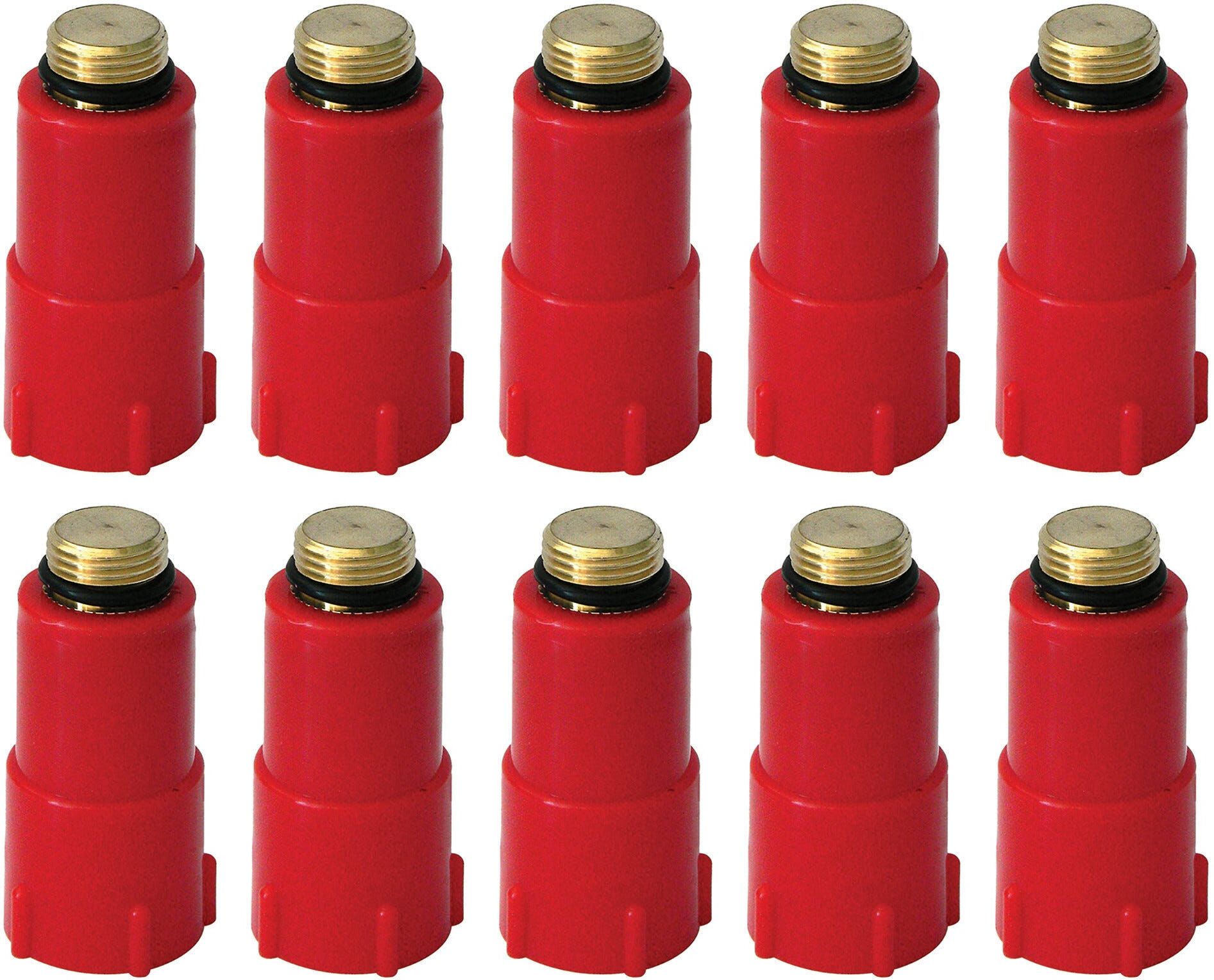 Tecnomat TAPPO PROVA IMPIANTI M 1/2'' OTTONE ROSSO 10 PEZZI