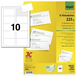SIGEL Visitenkarten 225 g/m2 satiniert hochweiß