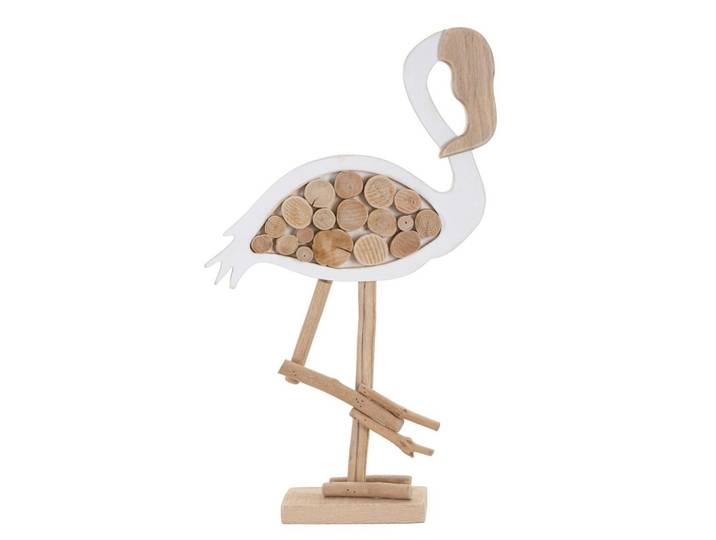 SKULPTUR Holzwerkstoff, Weiß/Natur