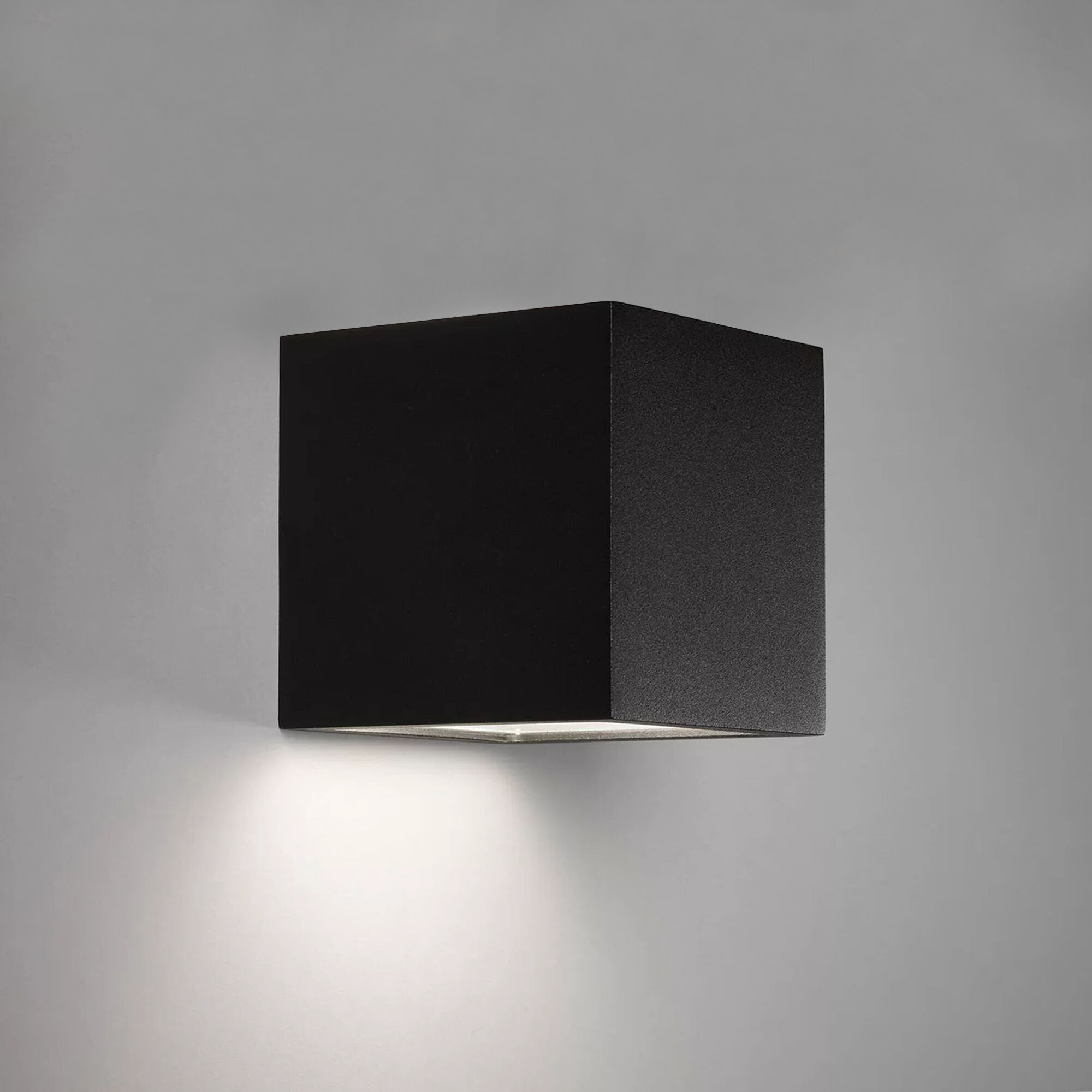 KS Verlichting LED Solar Cube Wandlamp Zwart Vierkant