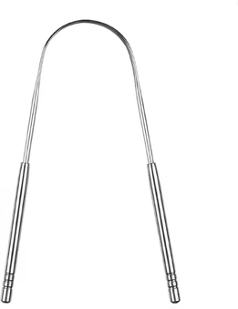 Inspire Essentials PureSteel Metal Tongue Scraper Cleaner Set u shaped