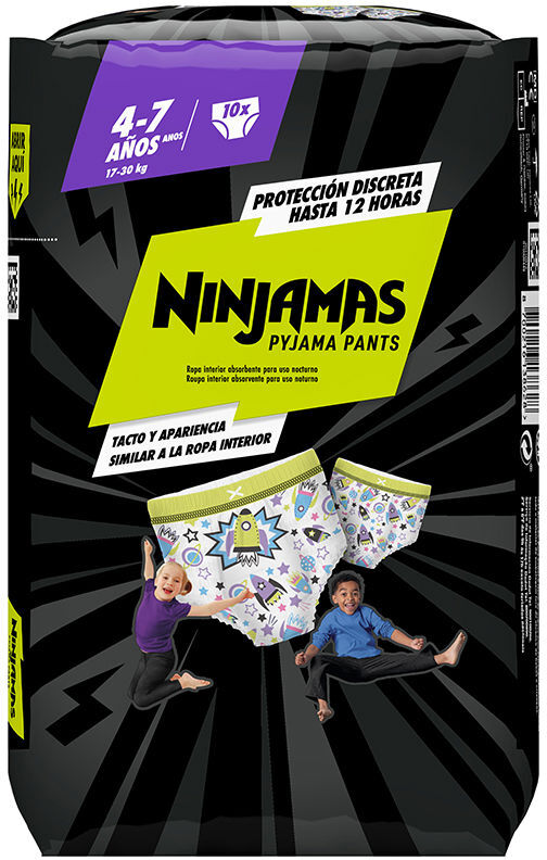 Pantalon Dodot Ninjamas 4-7 ans 17-30 kg 10 u