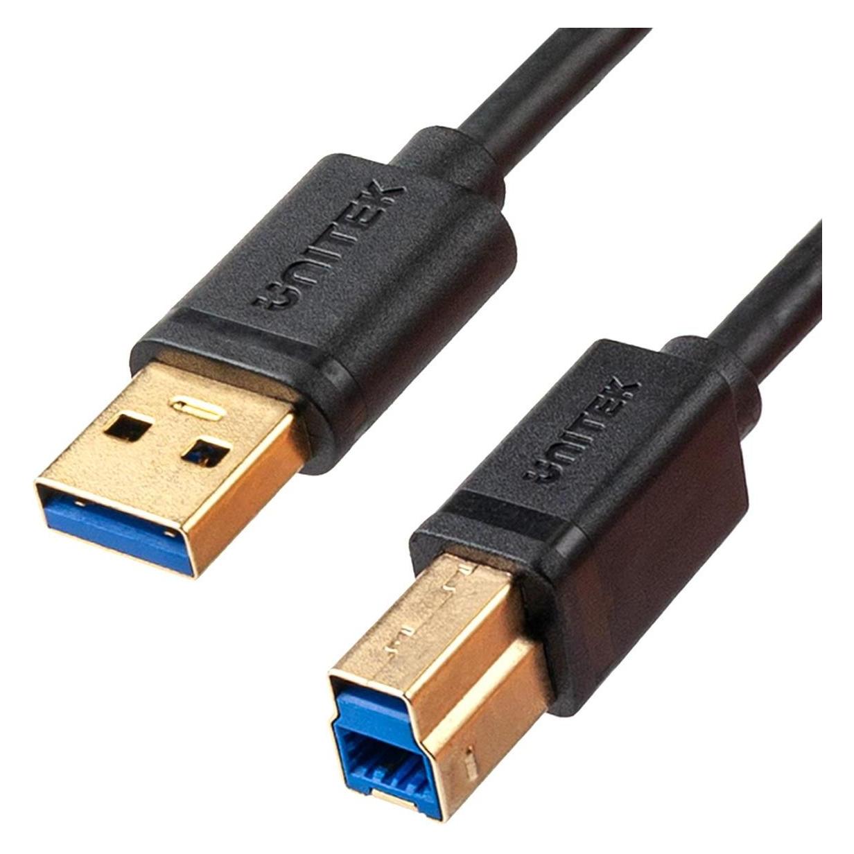Unitek C14095BK USB-A auf USB 3.0 Drucker Kabel 2m (2 m, USB 2.0) (C14095BK-2M)