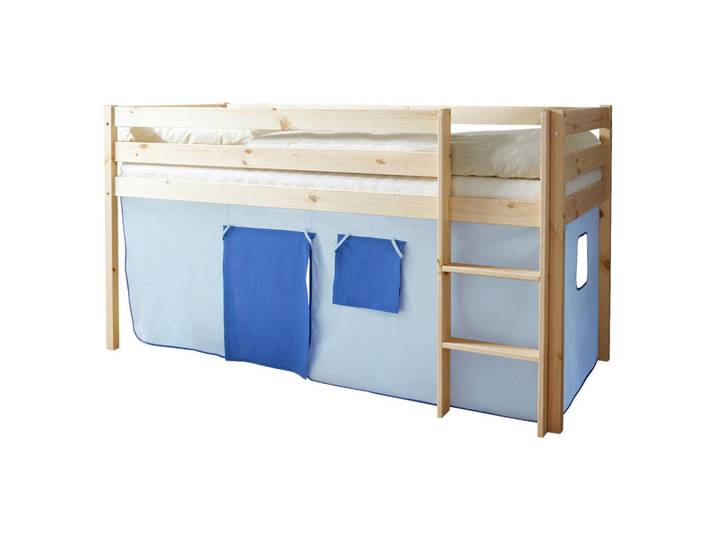 Livetastic Hochbett, Naturfarben, Hellblau, Dunkelblau, Holz, Kiefer, vollmassiv, 90x200 cm, nur für Rollroste geeignet, Baby- und Kindermöbel, Kinderzimmer & Jugendzimmer, Kinderbetten, Hochbetten