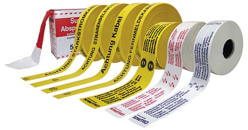 CellPack 145865 No.26/STARKSTROMKAB./0.15-40-250/YE No. 26 Starkstromkabel Absperrband Optimale Verlegung 40cm oberhalb der