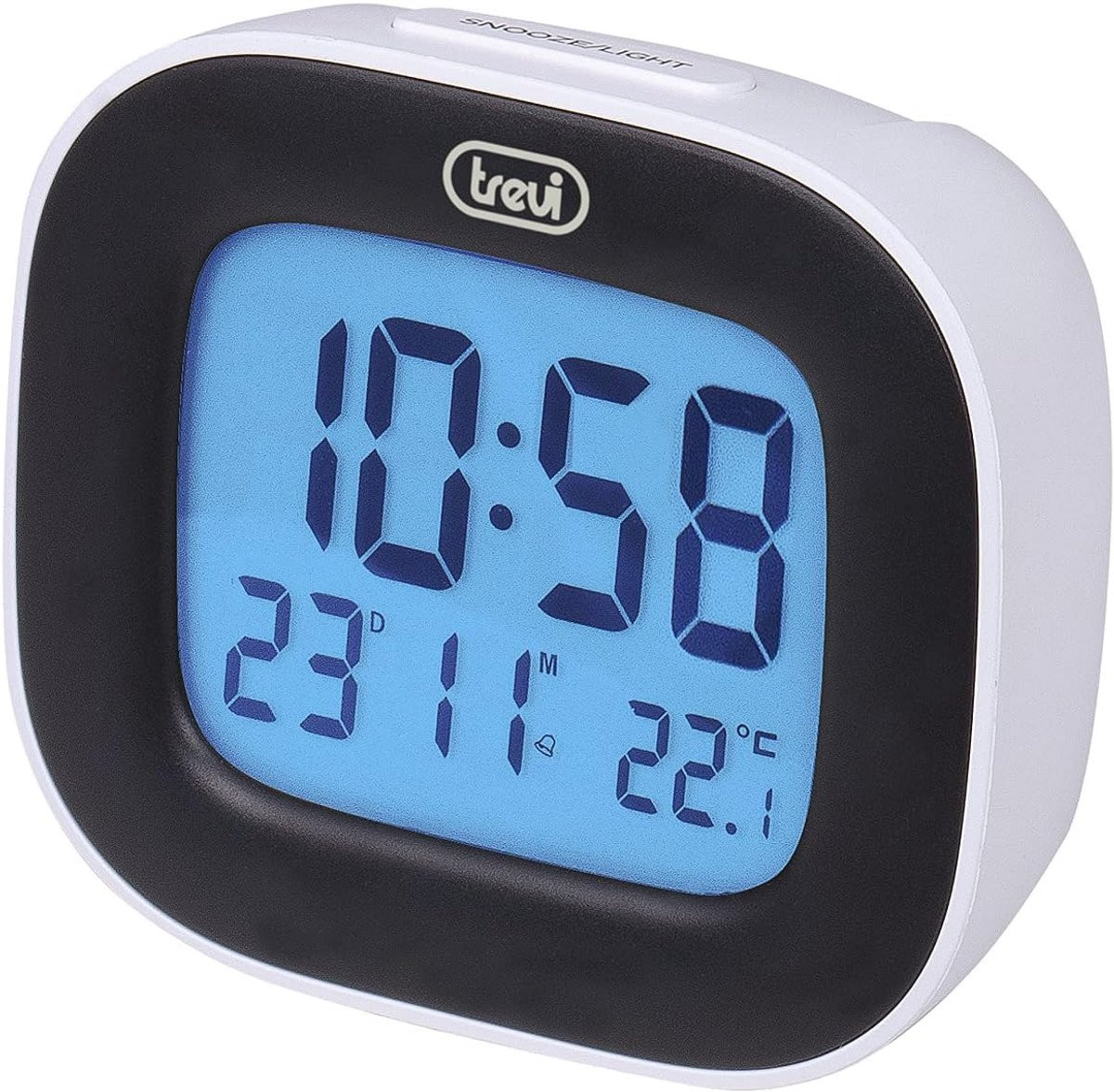 Digitale Klok met LCD-display, wekker, thermometer, kalender en snooze-functie - Wit