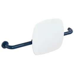 Hewi 801 Rückenstütze 801.51.9261L50 Wandabstand 150mm, Ausführung links, Lehne signalweiß, stahlblau