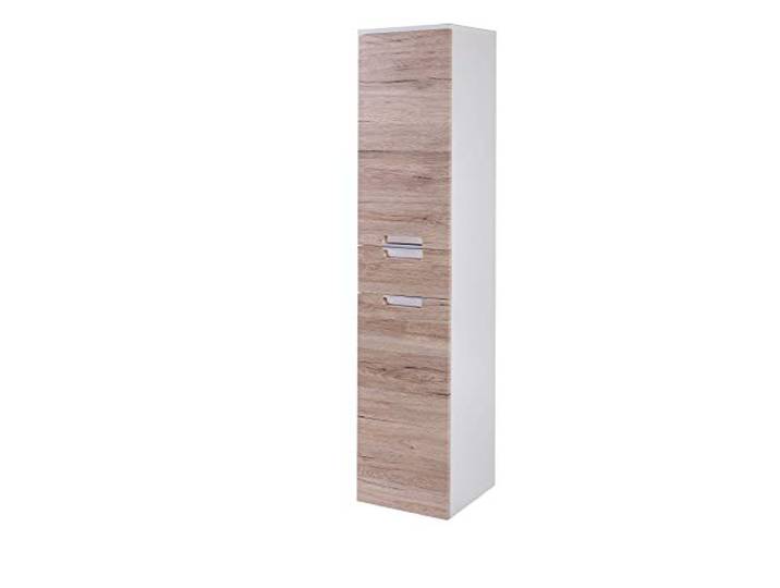 Schildmeyer Rilana 130511 Armoire haute\, Blanc brillant/argent fumé\, Taille unique\, 159 x 33 x 35 cm