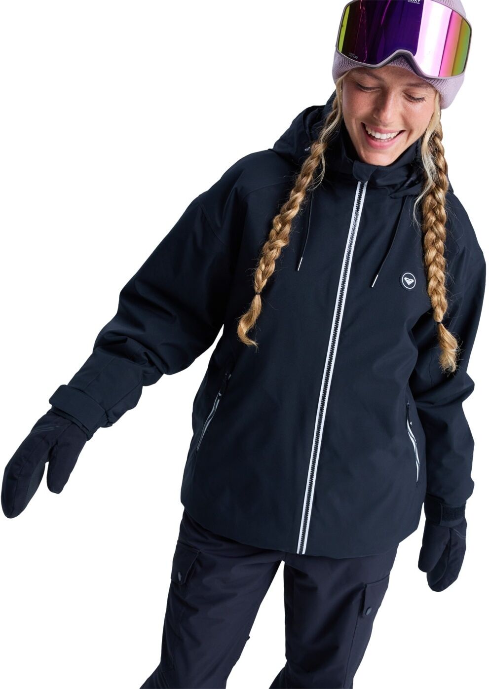 Snowboardjacke ROXY "Landscape 10K", Damen, Gr. L, schwarz, Obermaterial: 100% Polyester., Jacken Snowboardjacke, Topseller