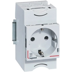 Legrand 004285 Verteilereinbausteckdose,Deutsch. Standard,10/16A 250VAC,2p+E,Ber. schutz,2,5TE