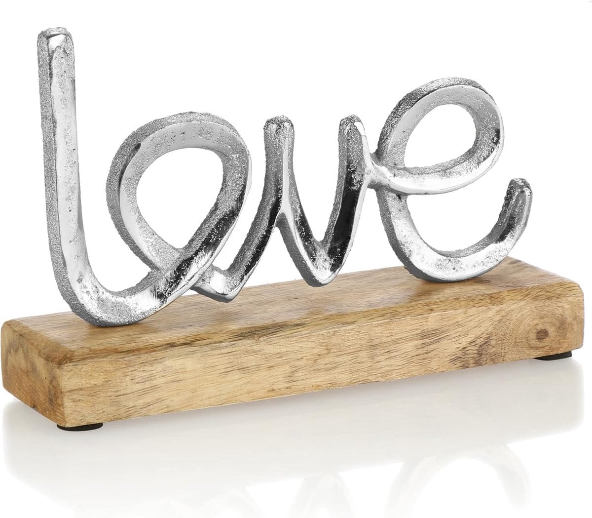 Ibenzoa Elegant Houten en Metalen Letterstandaard met Liefde Motief