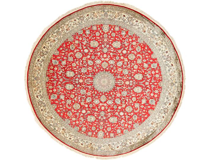 Kaschmir Seide Teppich 252x256 Handgeknüpft Orientteppich Rund Seide