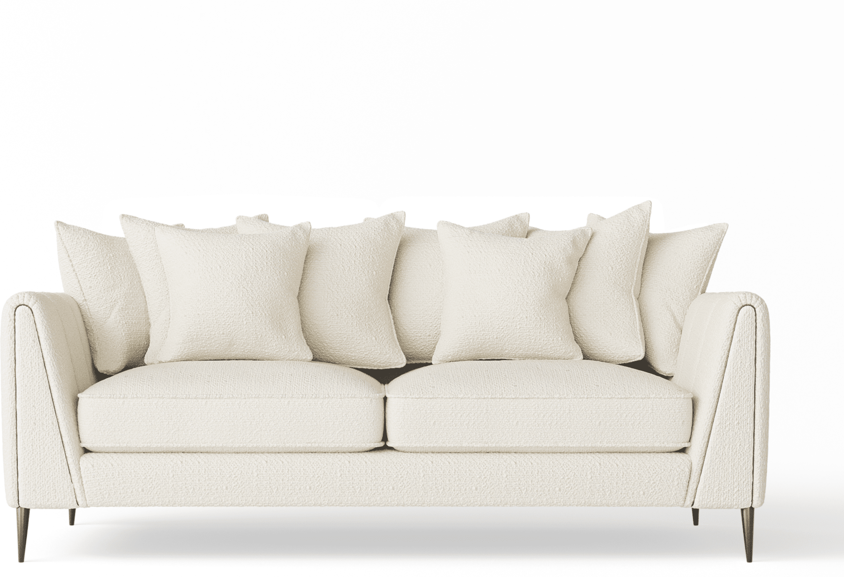 Alaina Cloud Bouclé Scatter Back 3 Seater Sofa with Black Legs