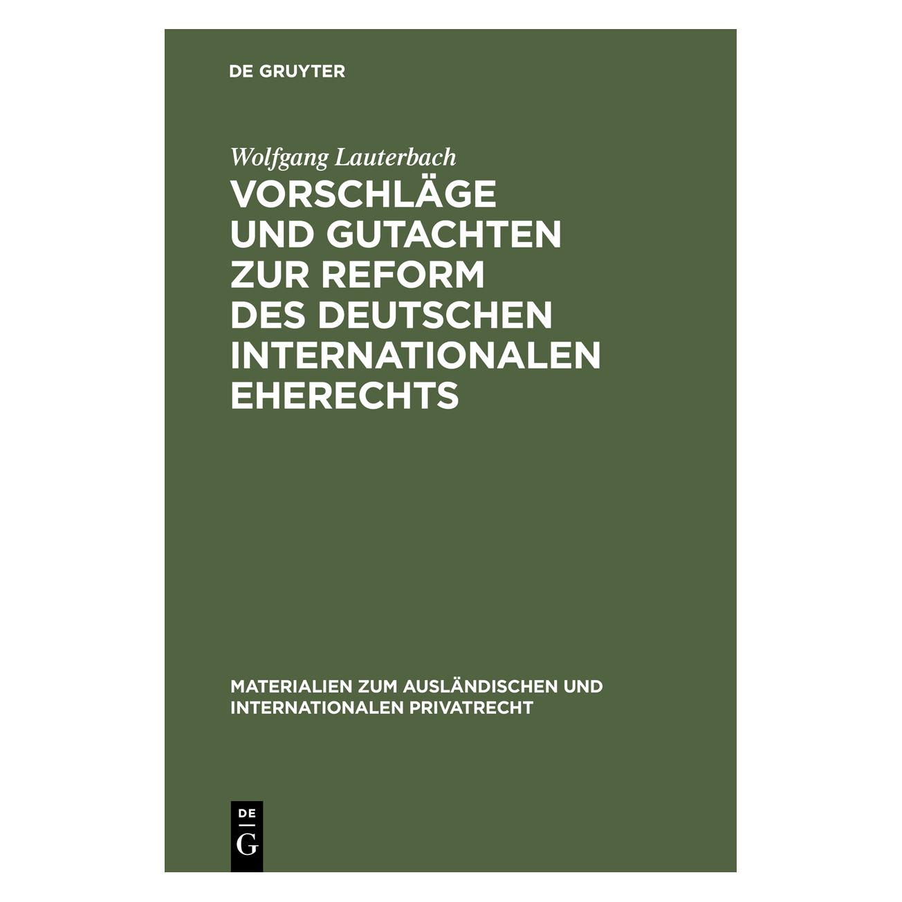 De Gruyter Lauterbach:Vorschläge und Gutachten zur (67776913)