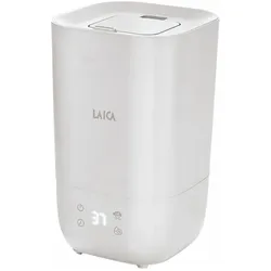 Laica Ultrasonic Humidifier And Silent Essence Diffuser LED 3 Speeds 3,3l 25w White Hi3015w, Luftbefeuchter, Weiss