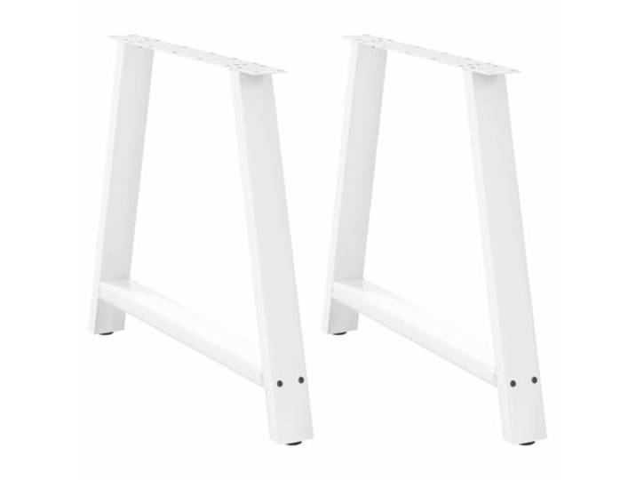 HGDFWRQW Tischkufen A-Form 2er Set Weiß 90x73 cm Tischbeine Stahl Robuste A-Linie für Esszimmer und Arbeitszimmer mit verstellbaren Bodenschonern für sicheren Stand ohne Wackeln.