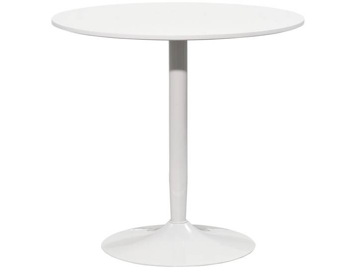 Homcom Esstisch Runder Küchentisch, Rutschfester Esszimmertisch für 2 Personen Weiß, Metall, Nachbildung, Säule, 80x75x80 cm, Esszimmer, Esstische