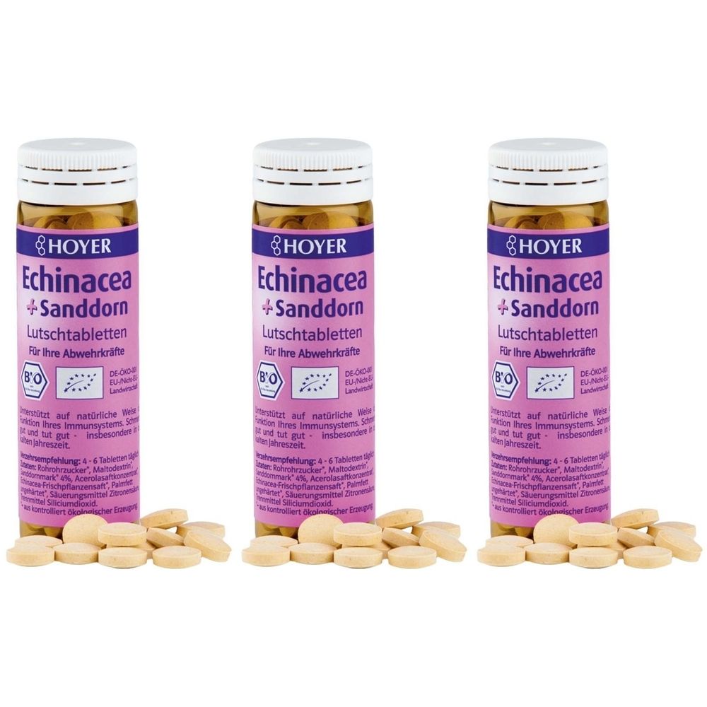 Hoyer Bio Echinacea+Sanddorn Lutschtabletten 3x 3x60 St