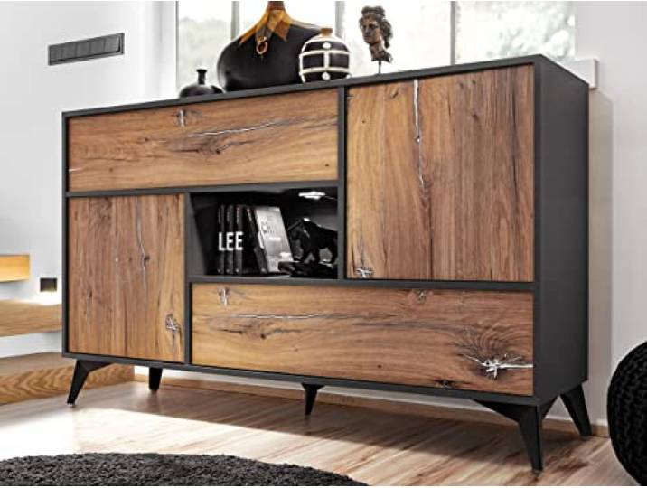 Extreme Furniture Sideboard Venice 4D 149,5x89x40 cm Wohnzimmerschrank mit versenkbaren Türen Venice Sideboard 4D 149.5 x 89 x 40 cm Stil Modern