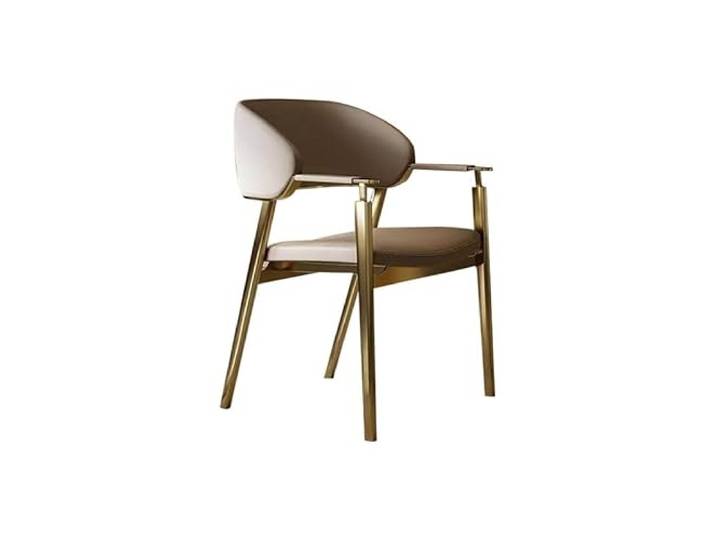 DIANXI Lounge-Sessel Italienischer Leichter Luxus-Esszimmerstuhl aus Edelstahl, Stuhl for Freizeitverhandlungen, Sessel, Schreibtischstuhl
