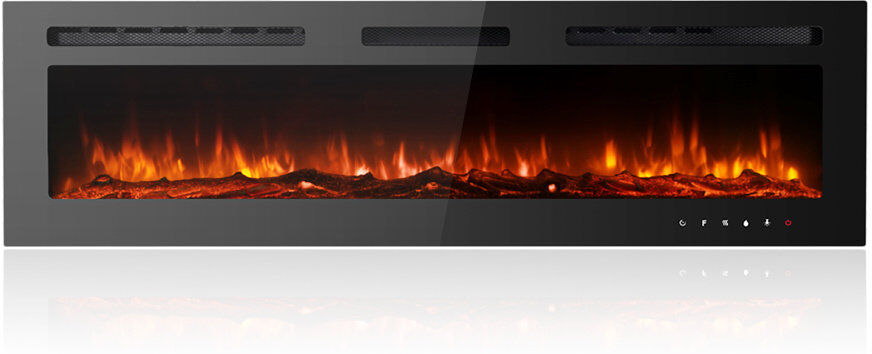 Carwyn Latitude Run Black Electric Fireplace with 5000 BTU Black 43cm H x 178cm W x 10cm D