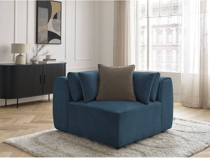 Angle avec têtière pour canapé modulable JANA tissu velours