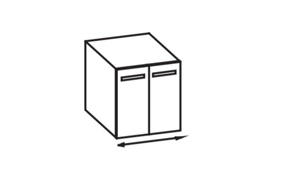 Artiqua 300 Unterschrank variabel, Sangallo Grau quer, 300-UV2T-1-___-7152-432 300-UV2T-1-___-7152-432