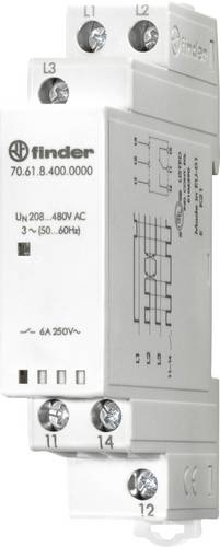 Finder 70.61.8.400.0000T 70.61.8.400.0000T Netzüberwachung Anzahl Relais-Ausgänge: 1 Anzahl analoge Eingänge: 0