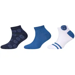 3er Pack s.Oliver Originals Motif Baumwoll Sneakersocken Jungen 5380 - beaucoup blue 35-38