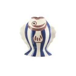 Vase Fisch   , blau , Porzellan , Maße (cm): B: 21,8 H: 23 T: 12.5