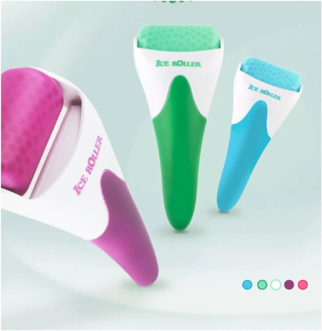 INF Rouleau glacé de massage facial – rouleau cryo rafraîchissant ABS pour visage et corps, rouleau à micro-aiguilles inclus Violet