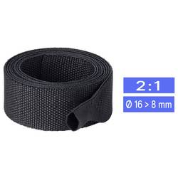 TRU COMPONENTS TC-14976072 Gewebe-Schrumpfschlauch Schwarz 16 mm 8 mm Schrumpfrate:2:1 Meterware