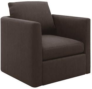 Kerstin Leather Swivel Chair - Espresso Leather - Ballard Designs