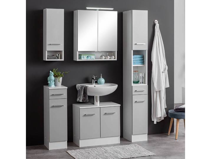 Hängeschrank 25cm Grau/Lichtgrau