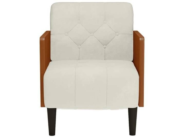 Crème Chaise confortable LEMON Fauteuil canapé avec accoudoirs couleur crème 55 cm velours Pour maison/bureau_19780