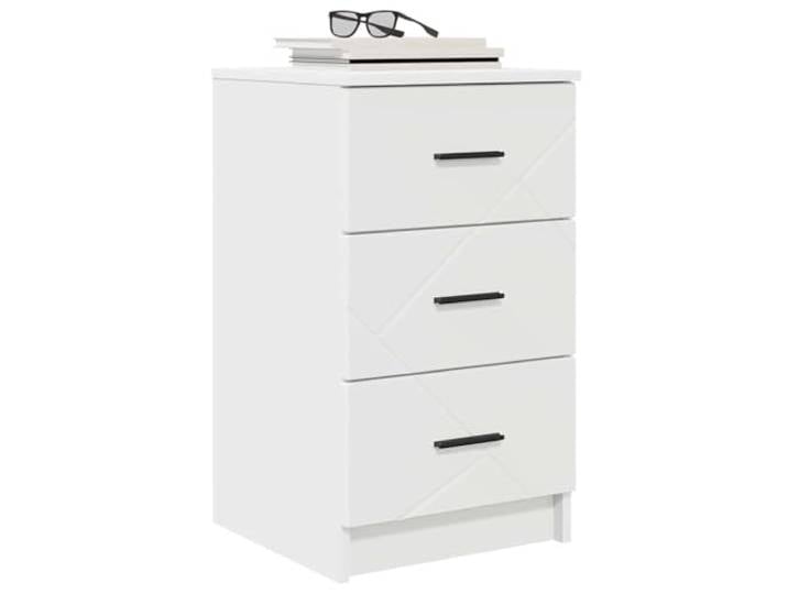 KTHLBRH Nachtschrank weiß 38 x 38 x 66 cm Mehrschichtiges Holz, minimalistisches Design, Schlafzimmer, Funktionsbett