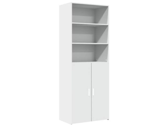 Kaorsrow Highboard Weiß 70x42,5x185 cm Schrank mit Türen Regalschrank Vielseitiger Lagerschrank für Schlafzimmer und Wohnzimmer mit offenen Fächern und stabilen Türen