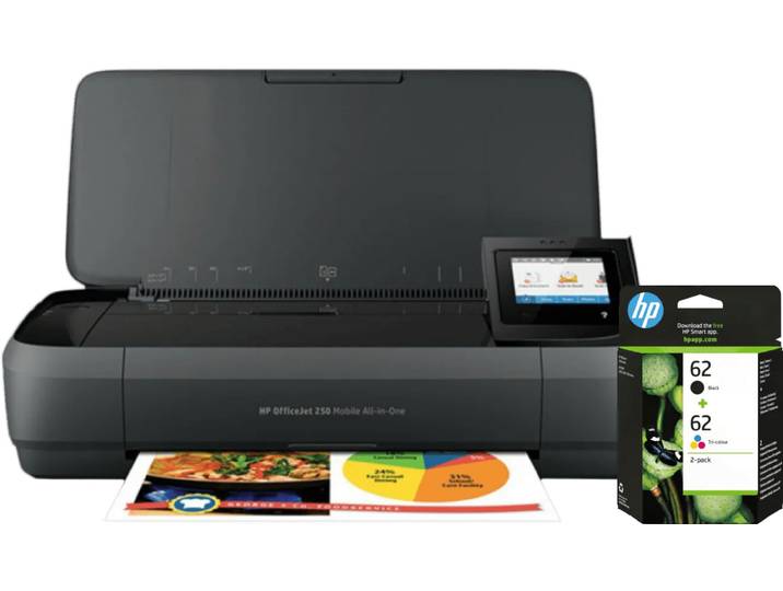 HP OfficeJet 250 Mobile Printer + 1 set extra cartridges