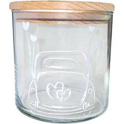 Wunderle Glasdose Hochzeit - transparent|braun