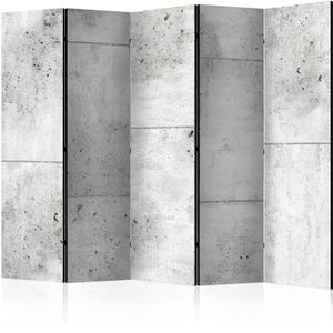 Artgeist Paravent Concretum murum II, innen 5-tlg., aus Holz / Stoff, Akustik, zweiseitig, 225 x 172cm